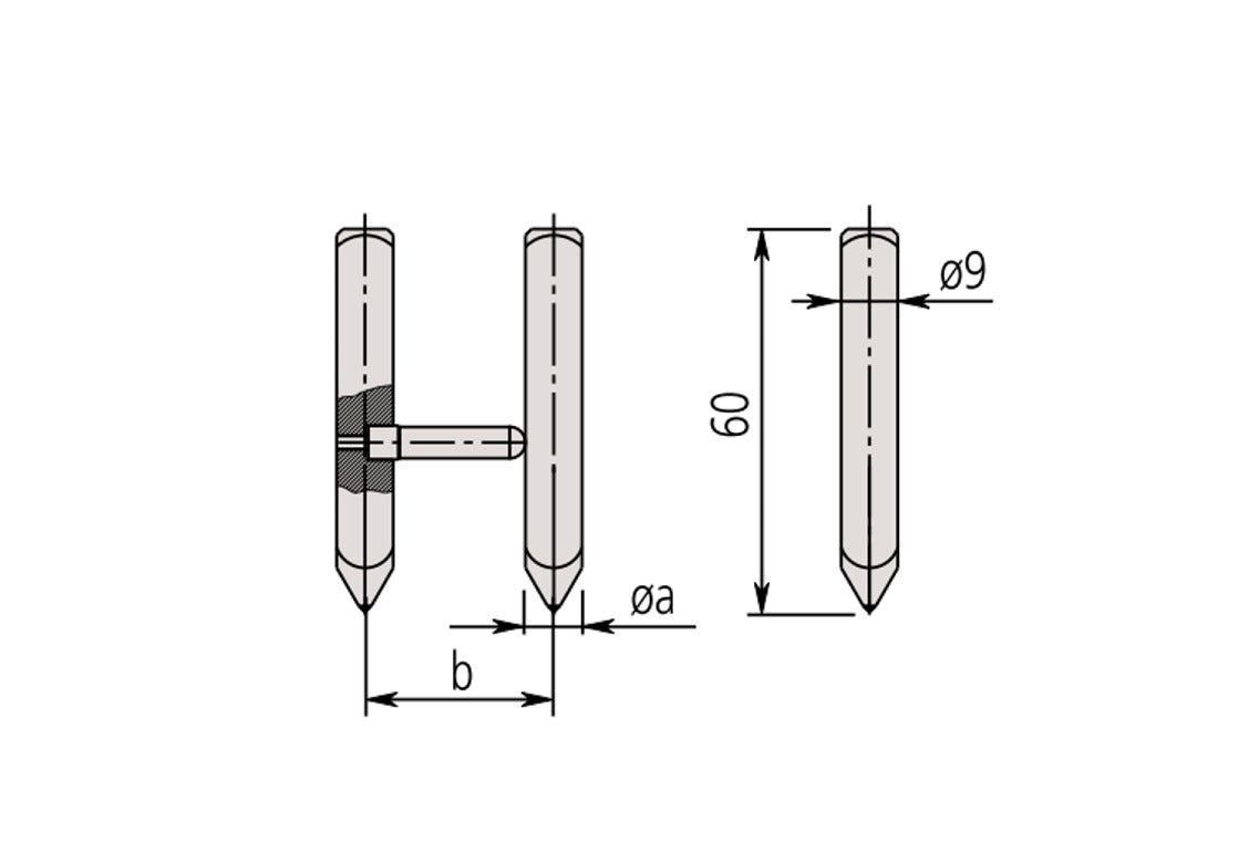 Mitutoyo, 07CZA055 Mitutoyo Scriber Type Jaw Metric for 552-Series Caliper