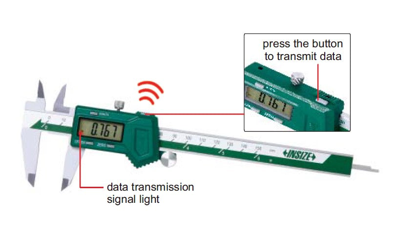 Insize, 1113-150 Insize Digital Caliper 6" Built-in Wireless Transmitter