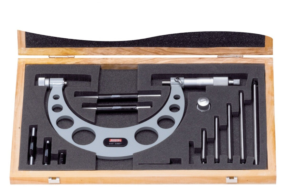 SPI, 17-785-7 SPI Micrometer with Interchangeable Anvils 0-6"