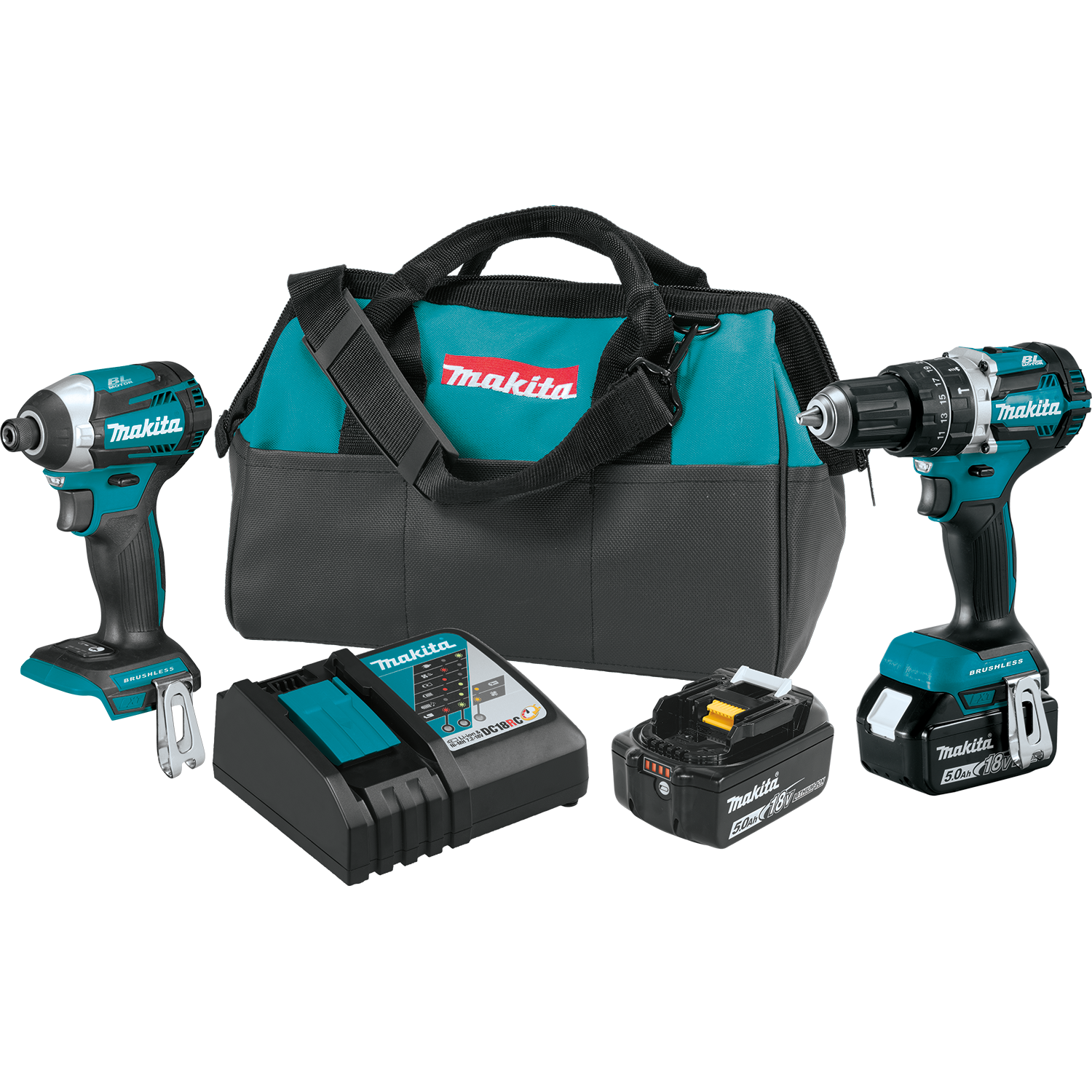 Makita, 18V LXT® Lithium‑Ion Brushless Cordless 2‑Pc. Combo Kit (5.0Ah) - XT275T