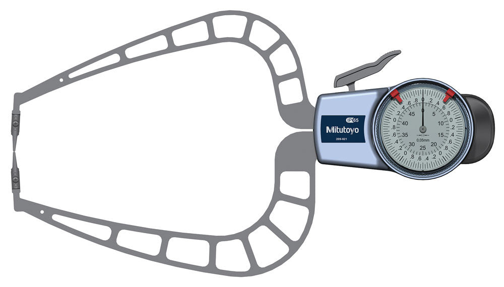 Mitutoyo, 209-921 Mitutoyo Thickness Gage 50mm Range, 167mm Reach