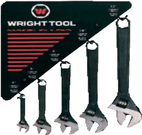 Wright Tools, 30 Pc. Adjustable Wrenches Black, 6 each size