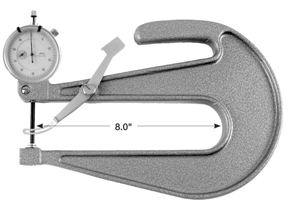 GreatGages, 309-065 Deep Throat Mechanical Thickness Gage 0-.4", 8" Reach