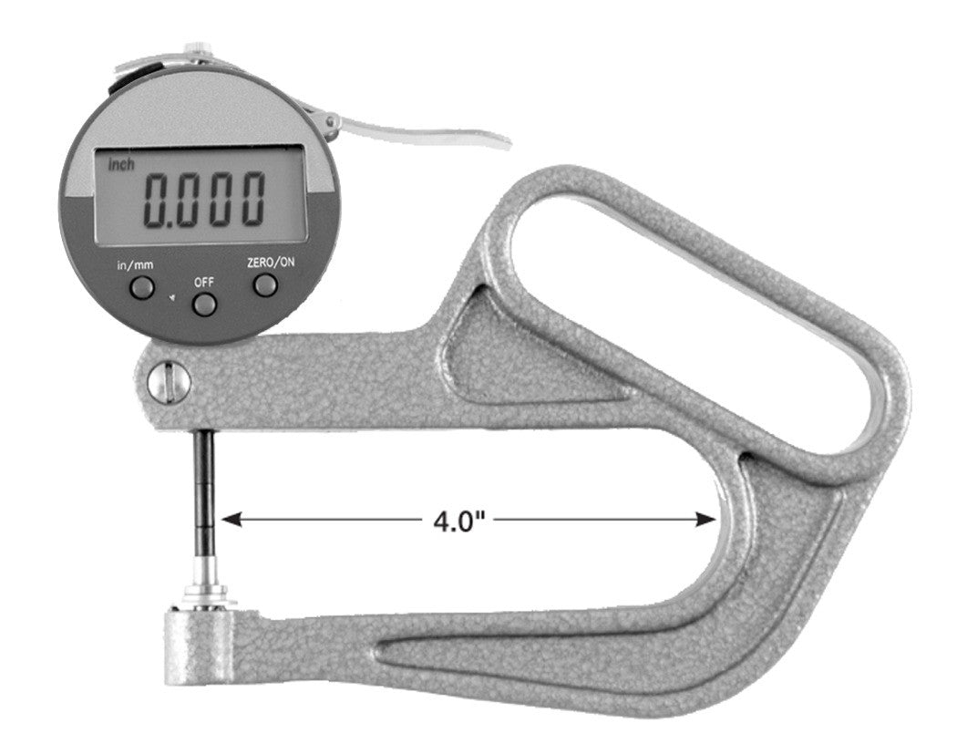 GreatGages, 309-230 Digital Thickness Gage 0-1", 4" Reach, .0005" Res