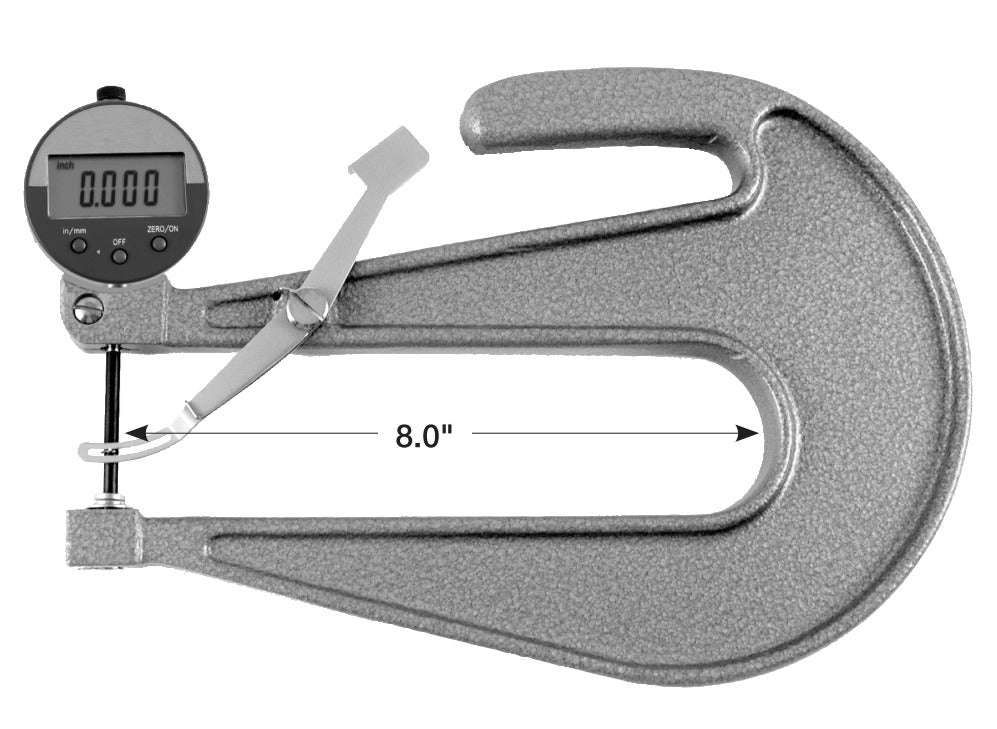 GreatGages, 309-260 Deep Throat Thickness Gage 0-1" Range, 8" Reach