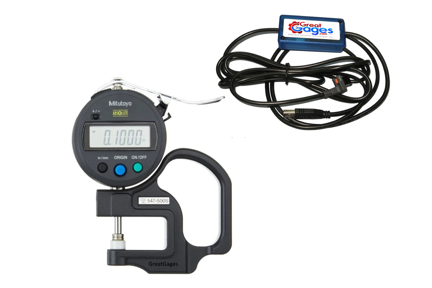 Mitutoyo, 547-500S-USB Mitutoyo Thickness Gage to USB Package