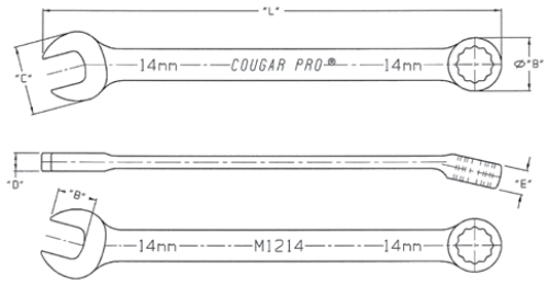 Cougar Pro, Metric Combination Wrench-Full Polish